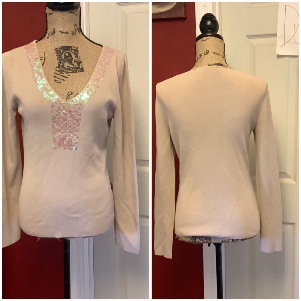 sequin beige sweater